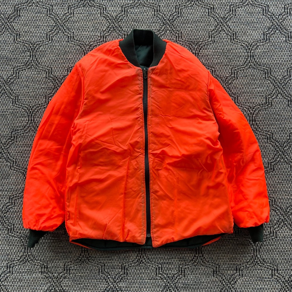 Vintage Nikaldi Jacket Mens M Green Orange Reversible Quilted Hunting Workwear - Picture 7 of 10